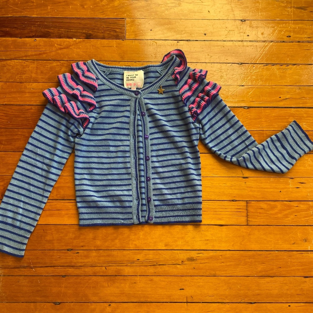 Striped button down blue sweater - Mim-pi